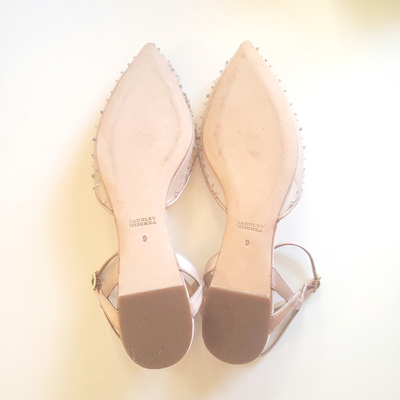SOLD! Badgley Mischka Nude Carissa Flats 9 $198 - Picture 5 of 6
